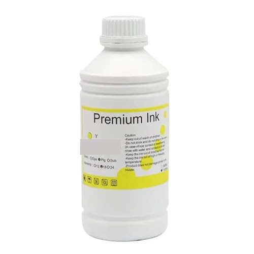 VMHPMLGV 1000 ml kompatible Tinte Kompatibel mit IPF831 IPF825 IPF771 IPF750 TM5300 TM5200 Drucker(Y Dye Ink 1000ML) von VMHPMLGV