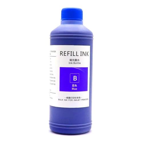 VMHPMLGV 1000 ml nachfüllbare Pigmenttinte 70 kompatibel mit DesignJet Z5400 Z5200 Z2100 Z3100 Z3200 Drucker 70 Farbe Tinte Kompatibel mit Großformatdrucke(1000ml-Blue) von VMHPMLGV