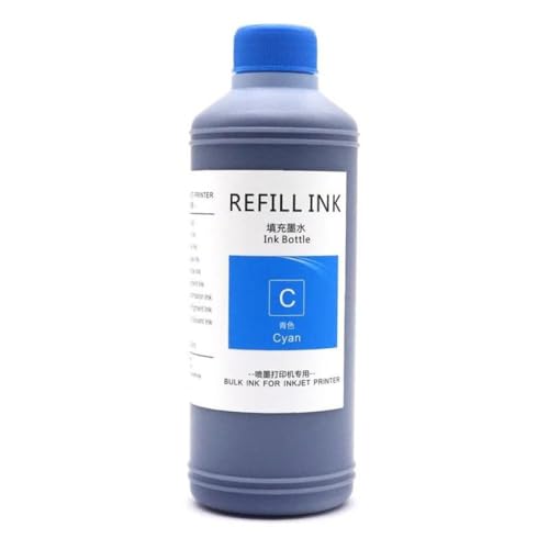 VMHPMLGV 1000 ml nachfüllbare Pigmenttinte 70 kompatibel mit DesignJet Z5400 Z5200 Z2100 Z3100 Z3200 Drucker 70 Farbe Tinte Kompatibel mit Großformatdrucke(1000ml-Cyan) von VMHPMLGV