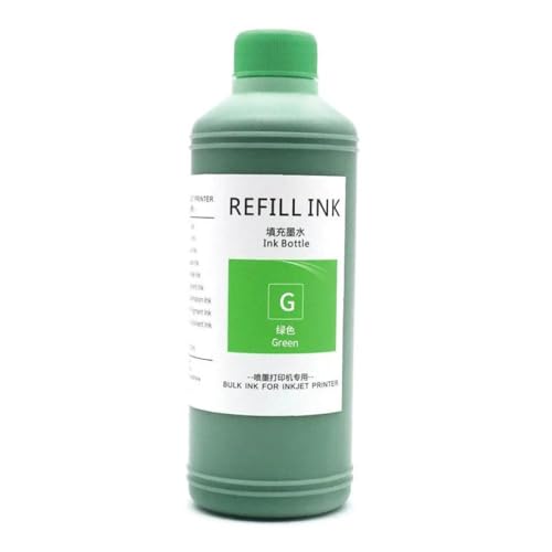 VMHPMLGV 1000 ml nachfüllbare Pigmenttinte 70 kompatibel mit DesignJet Z5400 Z5200 Z2100 Z3100 Z3200 Drucker 70 Farbe Tinte Kompatibel mit Großformatdrucke(1000ml-Green) von VMHPMLGV