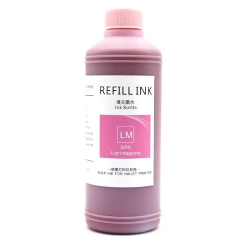VMHPMLGV 1000 ml nachfüllbare Pigmenttinte 70 kompatibel mit DesignJet Z5400 Z5200 Z2100 Z3100 Z3200 Drucker 70 Farbe Tinte Kompatibel mit Großformatdrucke(1000ml-Light Magenta) von VMHPMLGV