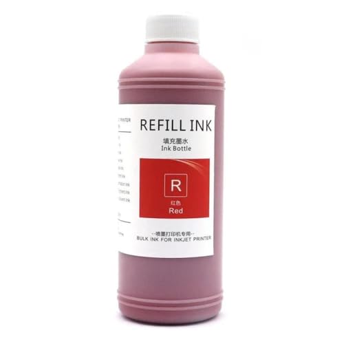 VMHPMLGV 1000 ml nachfüllbare Pigmenttinte 70 kompatibel mit DesignJet Z5400 Z5200 Z2100 Z3100 Z3200 Drucker 70 Farbe Tinte Kompatibel mit Großformatdrucke(1000ml-Red) von VMHPMLGV