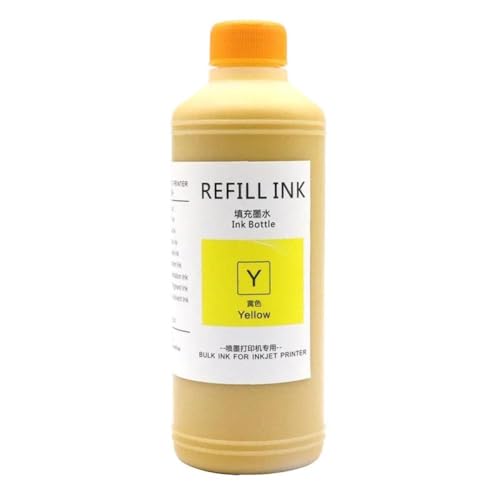 VMHPMLGV 1000 ml nachfüllbare Pigmenttinte 70 kompatibel mit DesignJet Z5400 Z5200 Z2100 Z3100 Z3200 Drucker 70 Farbe Tinte Kompatibel mit Großformatdrucke(1000ml-Yellow) von VMHPMLGV