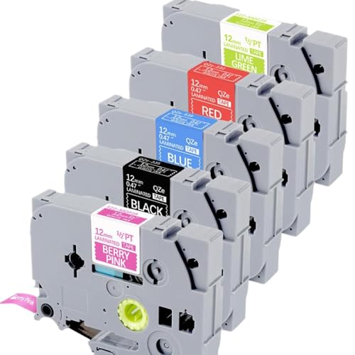 VMHPMLGV 10pcs 12mm TZ231 Labelband TZ 231 TZ-231 Schwarz auf Weiß kompatibel mit dem Label Maker Ribbon Tze231 funktioniert mit PTH110 und ähnlichen Etikettendruckern(5pk White Text) von VMHPMLGV