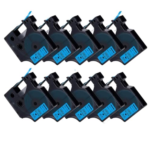 VMHPMLGV 10pk 9mm 40913 Kompatible Etikettband Kompatibel mit D1 Tape 40910 40913 40916 40917 40918 40919 Arbeiten mit Label Maker -Geräten wie LabelManager 160 280(Black on Blue) von VMHPMLGV