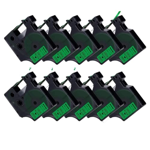 VMHPMLGV 10pk 9mm 40913 Kompatible Etikettband Kompatibel mit D1 Tape 40910 40913 40916 40917 40918 40919 Arbeiten mit Label Maker -Geräten wie LabelManager 160 280(Black on Green) von VMHPMLGV
