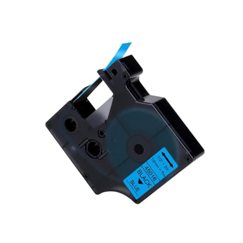 VMHPMLGV 12 mm schwarz auf weißes Etikettband 45013 kompatibel mit LabelManager 160 280 D1 45013 45018 Etikettspatrone Kompatibel mit Etikettiererhersteller(Black on Blue) von VMHPMLGV