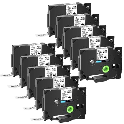 VMHPMLGV 12mm 3/4/5/10pk FA231 FOLFE BAMME BAPES PASSIBLER mit TZ Tze-FA231 TZE-FA3 Tze-FA3R Kompatibel mit PT-D200-Etikettdrucker(10PK Black on White) von VMHPMLGV
