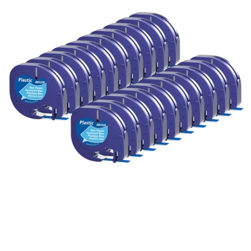 VMHPMLGV 12mm 5-20pk kompatibles Etikettenhersteller-Klebeband 4m Kompatibel mit LT100H LT-100T 91200 91201 Multicolor-Kunststoffpapierklebebandarbeiten mit Etikettendruckern(20PK Plastic Blue) von VMHPMLGV