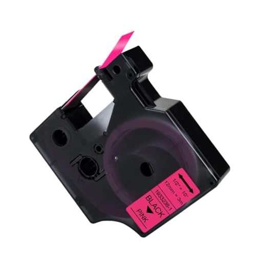 VMHPMLGV 12mm Glitzerklebebandkassenkompatibel mit D1 Label Maker Accessoire Anpass(Fluorescent Pink) von VMHPMLGV