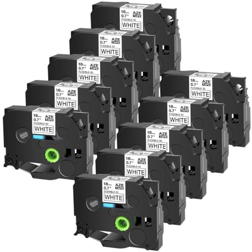 VMHPMLGV 18mm 10pk Aze-FX241 Flexibler Laminat-Etikett-Bandkapitis Kompatibel mit Tze-FX241 Schwarz auf Weiß Arbeiten mit Pt-D600-Etikettdrucker VMHPMLGV 18mm 10pk Aze-FX241 Flexibler Laminat-Etikett-Bandkapitis Kompatibel mit Tze-FX241 Schwarz auf Weiß Arbeiten mit Pt-D600-Etikettdrucker von VMHPMLGV