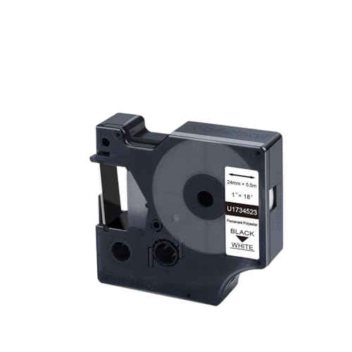 VMHPMLGV 1PK 18483 kompatibles Polyester -Etikett -Klebeband 12 mm zur Verwendung mit 4200 5200 5000 6000 Serie Industrial Label Makers(24mm Black on White) von VMHPMLGV