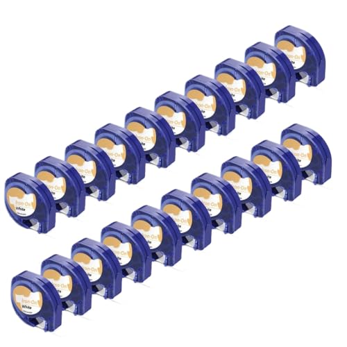 VMHPMLGV 20pk schwarz auf grün 91334 91204 kompatible Patrone 12mm Plastik-Etikett-Klebeband Arbeiten mit LT-100H 200b QX50 Etikettdrucker(20PK Fabric Black) von VMHPMLGV
