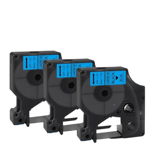 VMHPMLGV 3pk 9mm 40913 Labelbandkapitibel mit D1 Label Tape 40910 40916 40917 40918 40919 Arbeit(Black on Blue) von VMHPMLGV