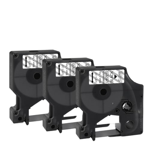 VMHPMLGV 3pk 9mm 40913 Labelbandkapitibel mit D1 Label Tape 40910 40916 40917 40918 40919 Arbeit(Black on Clear) von VMHPMLGV