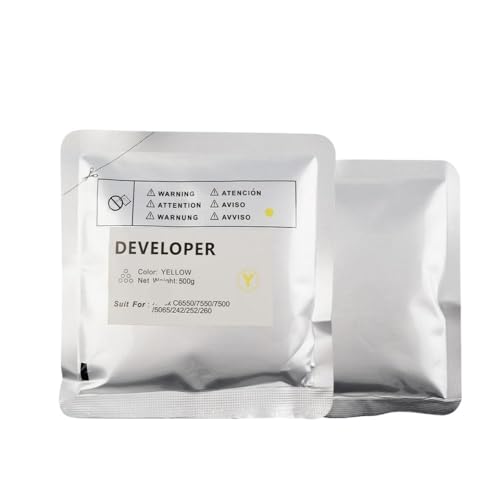 VMHPMLGV 500G C6550 Entwicklerpulver kompatibel mit 7550 7500 5065 DOCUCOLOR 242 252 260 DC250 DC240 Trägerpulver Kompatibel mit C5065 C6500(500g Yellow) von VMHPMLGV