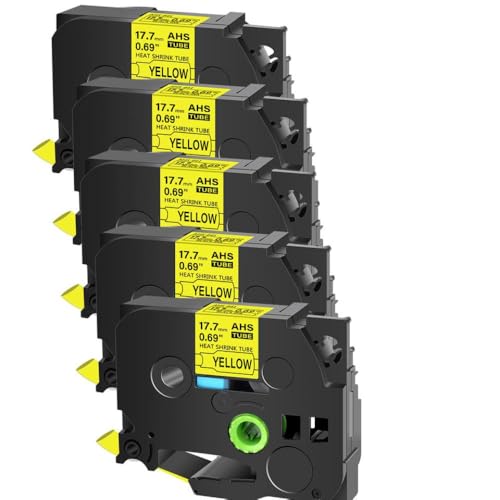 VMHPMLGV 5pk kompatible Wärmeschrinkrohre HSE-641 Schwarz auf der gelben Kassettenkassette Kompatibel mit PT-1010R-Etikettdrucker VMHPMLGV 5pk kompatible Wärmeschrinkrohre HSE-641 Schwarz auf der gelben Kassettenkassette Kompatibel mit PT-1010R-Etikettdrucker von VMHPMLGV