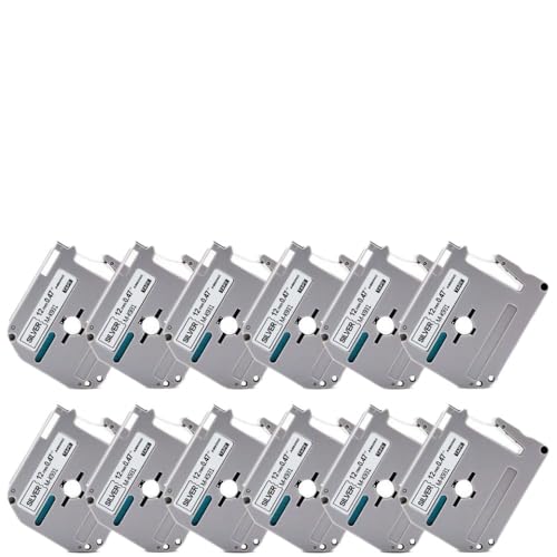 VMHPMLGV 60pk MK-231 MK 231 M-K 231 12 mm schwarz auf weißes Etikettband kompatibel mit PT-70 PT-80 Label Maker funktioniert mit MK221 M Tape(Blue on Silver) von VMHPMLGV