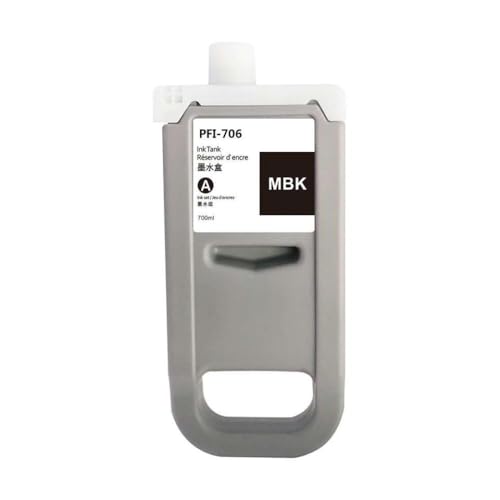 VMHPMLGV 700 ml Pigmenttinte kompatibel mit PFI-706 Kompatibel mit Druckermodelle IPF8400 IPF9410-Serie Aftermarket Ersatz(PFI-706-MBK) von VMHPMLGV