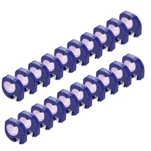 VMHPMLGV 91331 91201 91222 91202 kompatible Kunststoff-Etikettenklebebandpatrone 12 mm Kompatibel mit LT-100H-Etikettierer 200b QX50 und ähnliche Etikettendrucker(20PK Black on Clear) von VMHPMLGV