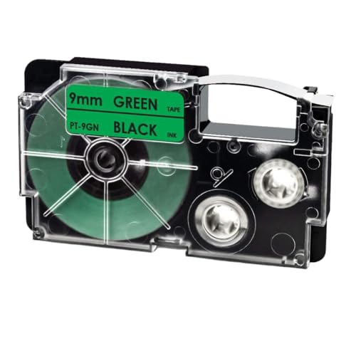 VMHPMLGV 9mm Labelbandkompatibel mit XR-9WE XR9YW XR9X Labe Makers Wird MIT KL-120 KL-60 KL-100 KL-750B KL-780 KL820 KL7000 KL7200(Black on Green) von VMHPMLGV