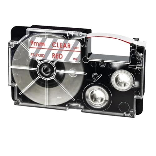 VMHPMLGV 9mm Labelbandkompatibel mit XR-9WE XR9YW XR9X Labe Makers Wird MIT KL-120 KL-60 KL-100 KL-750B KL-780 KL820 KL7000 KL7200(Red on Clear) von VMHPMLGV