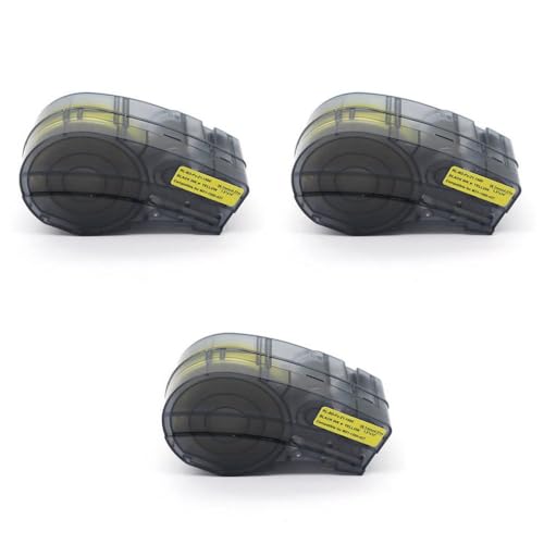 VMHPMLGV BMP21 Beschriftungen Kartusche M21-1500-427 Klebeband schwarz auf gelb kompatibel mit bmp21-plus bmp21-lab-Etiketten-Tag-Druckerdatakom(3pcs with Chip) von VMHPMLGV