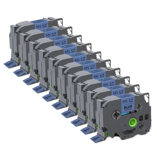 VMHPMLGV Kompatible 2/5/10pk Tze241 Etikett Klebeband 18mm schwarz auf weißem Druckerband funktioniert mit Etikettenhersteller-Maschinen TZE Tze-241(10PK Black on Blue) von VMHPMLGV