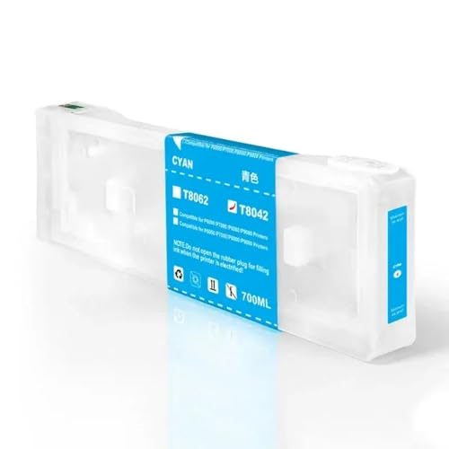 VMHPMLGV Kompatible Nachfüllkartusche mit Chip 700 ml Kompatibel mit P6000 P7000 P8000 P9000 Drucker Arbeiten mit T8041 T8049 T804A -Modellen(Cyan) von VMHPMLGV