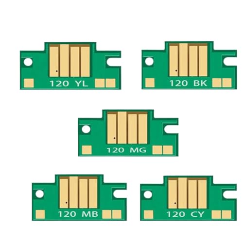 VMHPMLGV Kompatible Patronenchip PFI-120 PFI120 Kompatibel mit ImagePrograf TM-200 TM-205 TM-300 TM-305 Drucker Ersatz-Bogen-Chips(5PCS) von VMHPMLGV