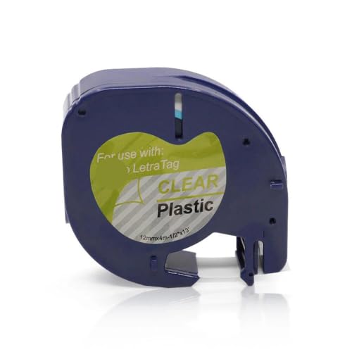 VMHPMLGV Kompatible Plastikbeetikernklebeband LT-100H 12mmx4m Nachfüll 91331 Weiß 1/2 "91330 Papieretikett Kompatibel mit Tagschild-Hersteller(12267-16951 Clear) von VMHPMLGV