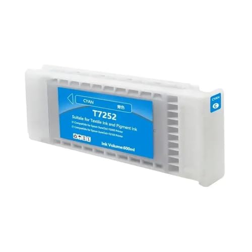 VMHPMLGV Kompatible T7251 T7254 T725A Tintenpatrone Kompatibel mit Surecolor F2000 F2100 F2130 F2140 F2150 F2160 Drucker mit DTG -Textiltinte(T7252-Cyan) von VMHPMLGV