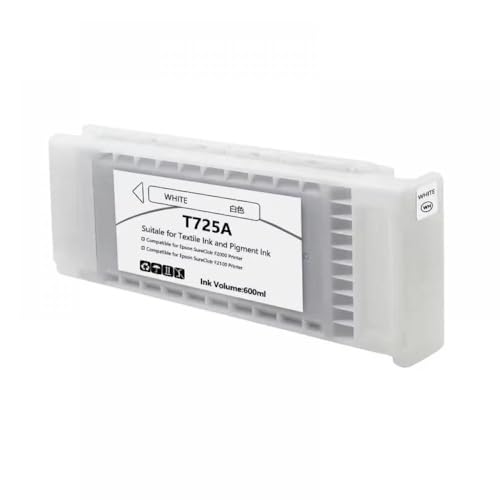 VMHPMLGV Kompatible T7251 T7254 T725A Tintenpatrone Kompatibel mit Surecolor F2000 F2100 F2130 F2140 F2150 F2160 Drucker mit DTG -Textiltinte(T725A2-White 2) von VMHPMLGV