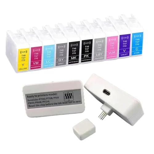 VMHPMLGV T47A1 T47 T47A Tintenpatronen-Chip-Resickter kompatibel Kompatibel mit SC-P700 P708 P900 P908 Drucker Arbeiten mit ähnlichen Tintenpatronen-Chips Decoder(10Color and Resetter) von VMHPMLGV