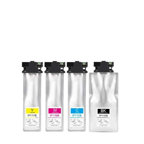 VMHPMLGV Tintenbeutelpatrone IP11KB IP11CB IP11MB IP11YB mit Pigmenttinte kompatibel mit PX-S887 PX-M887F S887 M887F-Druckermodelle Chip enthalten(BK C M Y) von VMHPMLGV