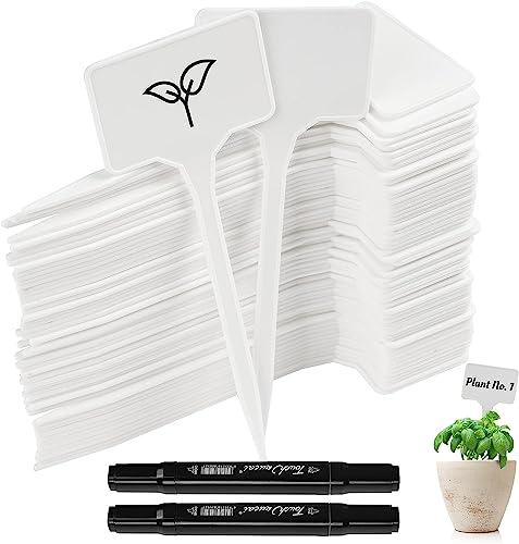 VMINOG 65 Pieces Plastik Pflanzenschilder 15 X 5.5 cm Gartenschilder Flower Pot Label mit 2 Stück Marker SchöNe Beschriften Wetterfest Beschriften Wiederverwendbares-Schilder Zum ZubehöR FüR AußEn von VMINOG