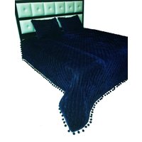 Blaugrün Samt Bettwäsche Quilt, Quilt King, Lap Size Decke, Pick Stitch Pom von VMORELIFESTYLE