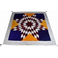 Handgefertigte Gemütliche Strickdecke Lone Star Quilt Patchwork Queen Samt Stern Bettdecke Amish Style Decke von VMORELIFESTYLE