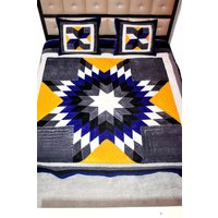 Handgefertigte Kuschelige Strickdecke Lone Star Patchwork Quilt Queen Size Amish Sterne Design Queen-Size Samt Stern Handgefertigte Kuschelige Strickdecke Lone Star Patchwork Quilt Queen Size Amish Sterne Design Queen-Size Samt Stern von VMORELIFESTYLE