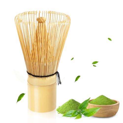 VMUTGA 100 Zinken Matcha Schneebesen (Chasen), Natürlicher Bambus Tee Pulver Schneebesen (Chashaku), MA-01 Japanisches Zubehör für die Matcha-Zeremonie von VMUTGA