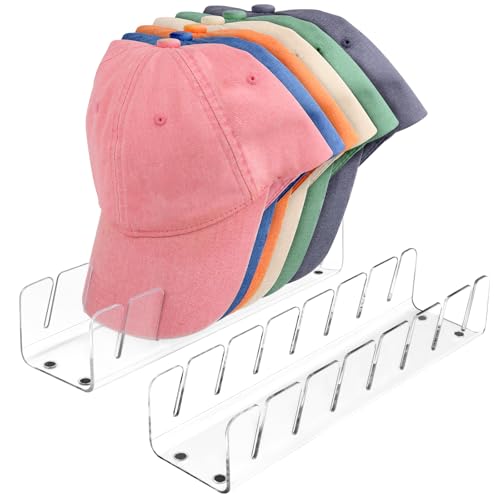 VMUTGA 2 Stück Cap Halter, Acryl Cap Halterung Kappen Organizer, Kappenhalter Fasst 14 Hüte, Transparente Cap Halterung für Baseballkappe, Fischerhut von VMUTGA