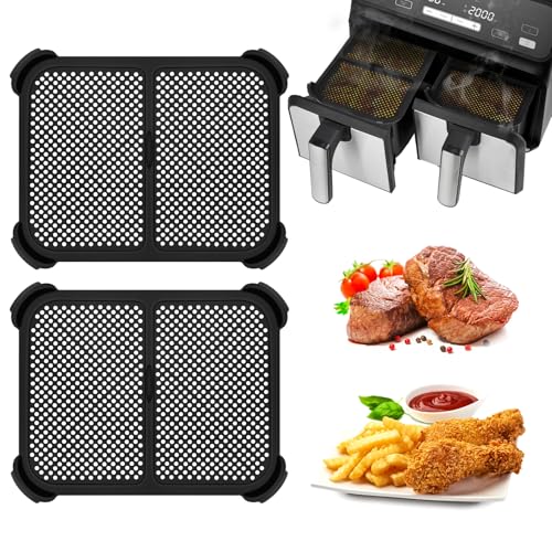 VMUTGA 2 Stück Spritzschutz für Ninja Foodi Max Dual Zone AF400EU & AF451EU, Silikon Edelstahl Spritzschutz Wiederverwendbar Ninja Heißluftfritteuse Zubehör Schutz für Heizspirale und Ventilator von VMUTGA