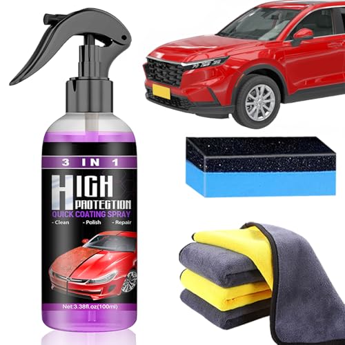 3-in-1 Hoher Schutz Schnelles Auto-Beschichtung Spray, Beschichtungsspray Auto 3 in 1, Autobeschichtungsspray 3 in 1, 3 in 1 High Protection Spray 100ml (1 Stück) von VNAKER
