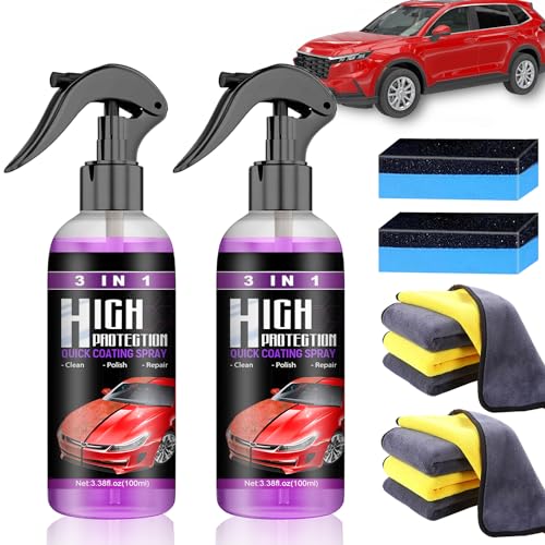 3-in-1 Hoher Schutz Schnelles Auto-Beschichtung Spray, Beschichtungsspray Auto 3 in 1, Autobeschichtungsspray 3 in 1, 3 in 1 High Protection Spray 100ml (2 Stück) von VNAKER