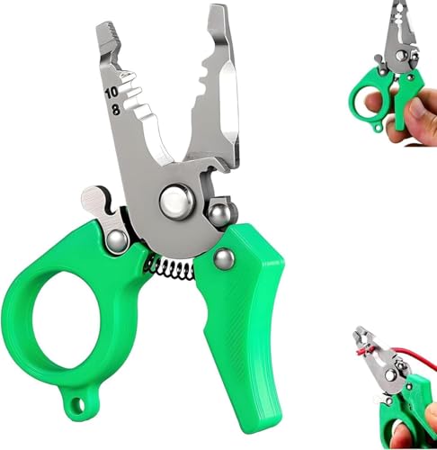 Mini-Multifunktionswerkzeug-Abisolierzange, Drahtcrimper, Kabelabisolierer, tragbares 12-in-1-Multifunktionswerkzeug for Elektriker, Teilen, Trimmen und Crimpen(1pcs) von VNDGEOUH