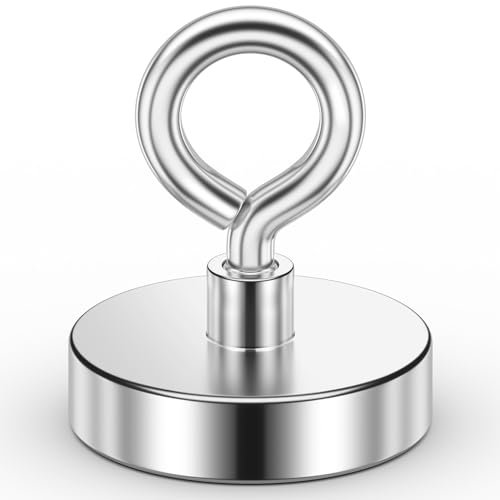 VNDUEEY Strong Neodymium Fishing Magnets, 136KG Pulling Force, Rare Earth Magnets Heavy Duty with Countersunk Hole Eyebolt for Retrieving in River Lake, Beach, Lawn -50mm VNDUEEY Strong Neodymium Fishing Magnets, 136KG Pulling Force, Rare Earth Magnets Heavy Duty with Countersunk Hole Eyebolt for Retrieving in River Lake, Beach, Lawn -50mm von VNDUEEY