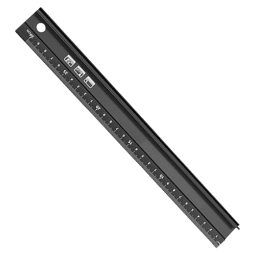 Metall-Lineal zum Schneiden, 30 cm, Aluminium-Lineal mit erhöhtem Griff, multifunktionales Präzisions-Metall-Sicherheitslineal, rutschfeste Schutzkante, Präzisionsmesslineal für Länge, Handwerk, DIY Metall-Lineal zum Schneiden, 30 cm, Aluminium-Lineal mit erhöhtem Griff, multifunktionales Präzisions-Metall-Sicherheitslineal, rutschfeste Schutzkante, Präzisionsmesslineal für Länge, Handwerk, DIY von VNIDJGB