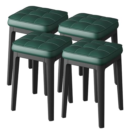 VNIOFSW Set mit 6 stapelbaren orangefarbenen Kunststoffhockern mit Kissen – leichte, rückenfreie Esszimmerstühle für den Einsatz in der Schule oder im Restaurant von VNIOFSW
