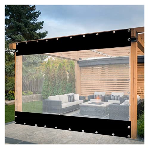 wasserdichte PVC-Pergola-Seitenwände für den Außenbereich mit Ösen – robuste Plane für Pavillon, Veranda – anpassbare Größe und Farbe, transparente Pergola-Vorhänge von VNIOFSW