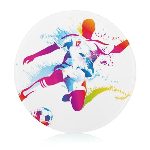 Fußball Schneidbrett Rutschfest Glasbrett Glasschneidebrett Für Obst Gemüse Fleisch 20 cm von VNJVPWLQW